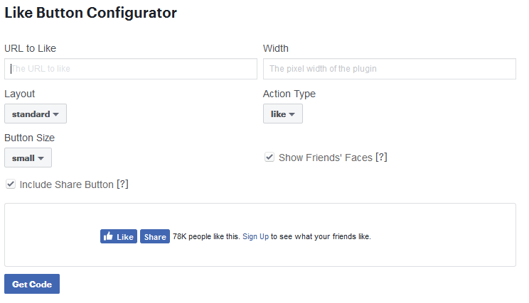 Facebook Like Button Configuration
