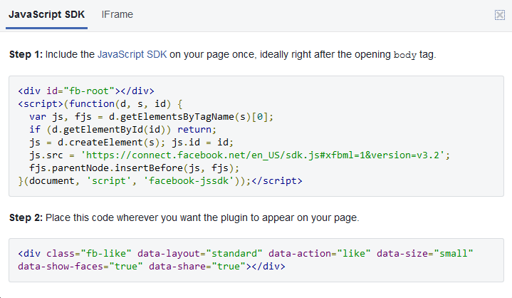 Facebook Like Code